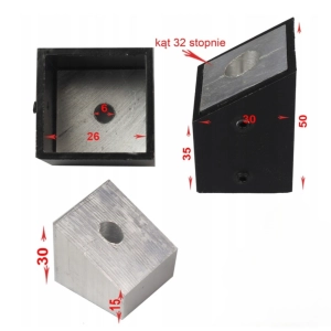 Uchwyt do Profili 25x25 Mocowanie Skośne 32 st Rozetka balustrady harfy